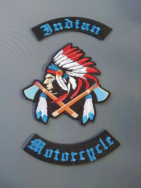 Patch harley davidson indian motorcycle Écusson biker outlaw moto crâne indien