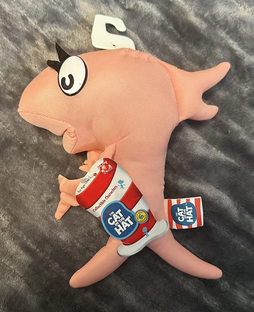 DR SEUSS CAT in the Hat Pink Fish Plush 6