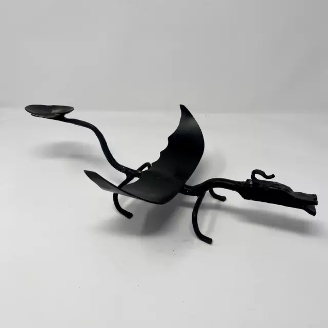 Vintage Iron Metal Dragon Tealight Holder Figurine