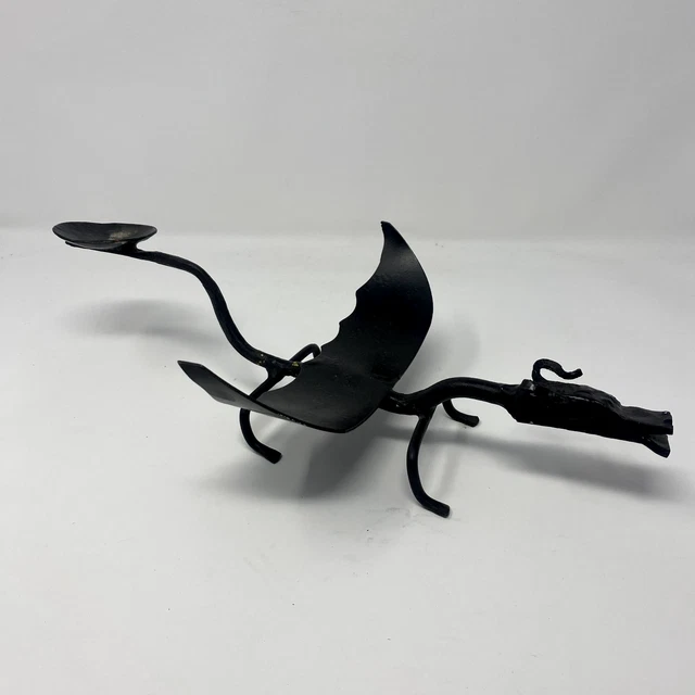 Vintage Iron Metal Dragon Tealight Holder Figurine Vintage Iron Metal Dragon Tealight Holder Figurine