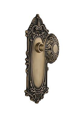 Nostalgic Warehouse Victorian Plate with Knob, Privacy - 2.375", Antique Brass