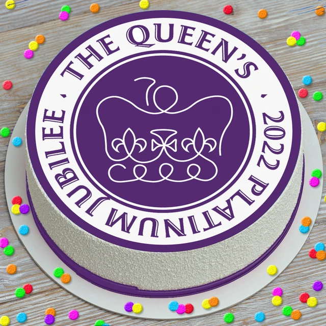 QUEEN'S 70TH PLATINUM Jubilee Edible Cake Topper & Cupcake Toppers Jub