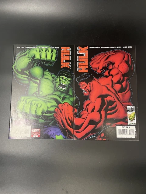 Hulk #6 Variant Comics Loeb McGuinness Red Vs. Green Hulk Marvel 2008 2x