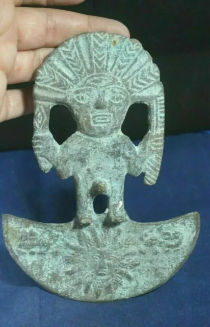 Peruvian Inca style Hybrid Idol made in oxidized cooper - symbol of fertility