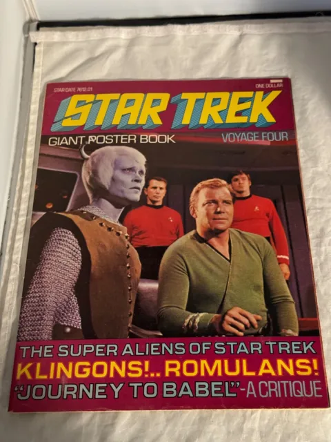 1976 Star Trek Giant Poster Book Voyage Four Kirk Klingon Alien Entity Poster