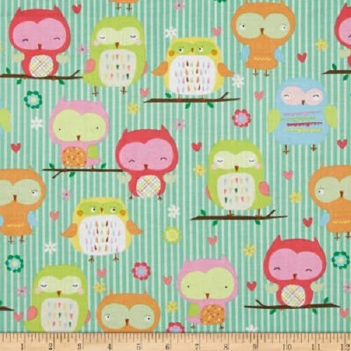 Riley Blake Hiboux & Co Hiboux Sur Sarcelle Par Les Designers 100 % Coton C4940