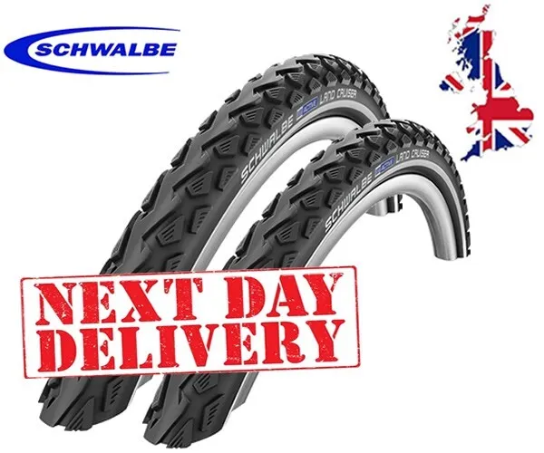 2 x Schwalbe Land Cruiser 26 x 2.0 All Black Wired NEXT DAY DELIVERY T&Cs