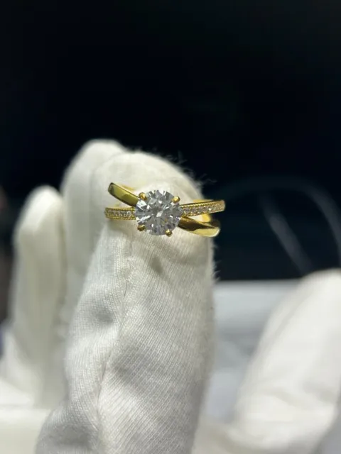 2.00Ct Round Cut Lab-Created Diamond Women's Wedding Ring 14K Yellow Gold Plated