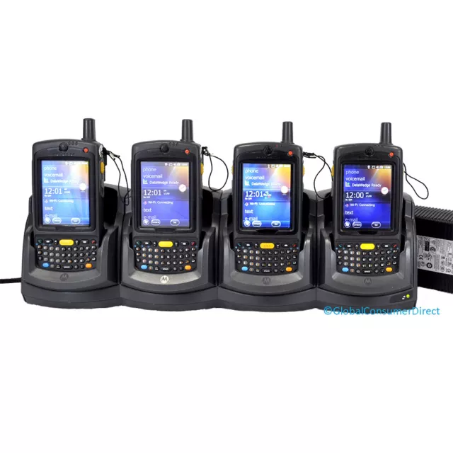 LOT OF 4x Motorola MC75A0-PY0SWQQA9WR 1D Barcode Scanner PDA WM6.5 WiFi +CRADLE!