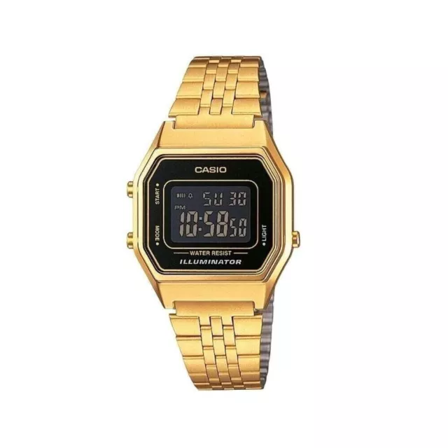 Casio Vintage Armbanduhr LA680WEGA-1BER Retro Digital Unisex Gold-farben Neu