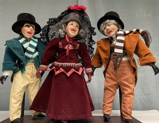 Cutty Sark Whiskey Display Christmas Caroling Porcelain Dolls 1995 Rare 17" READ
