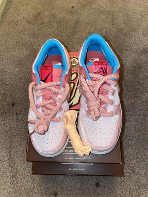 NIKE DUNK LOW SOCIAL STATUS FREE LUNCH STRAWBERRY MILK Size 3Y Womenâs 4.5-5 $89.98 - PicClick