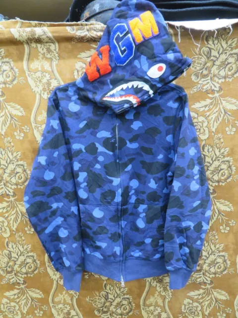 BAPE Color Camo Shark Full Zip Hoodie Blue