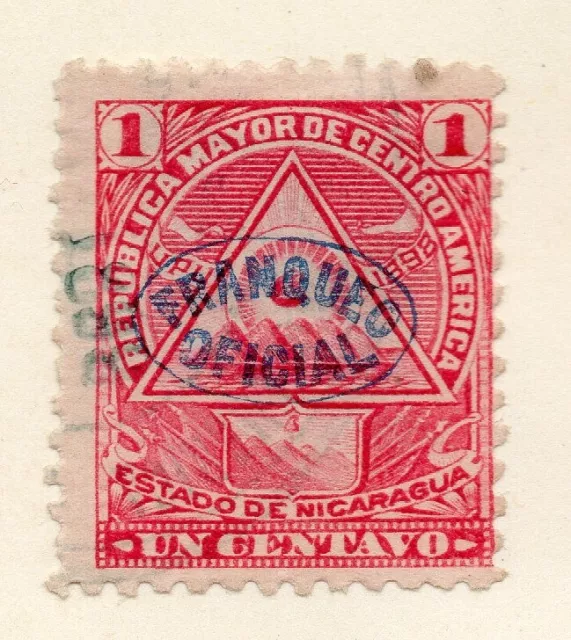 Nicaragua 1898 Early Issue Fine Used 1c. Official Optd 323801