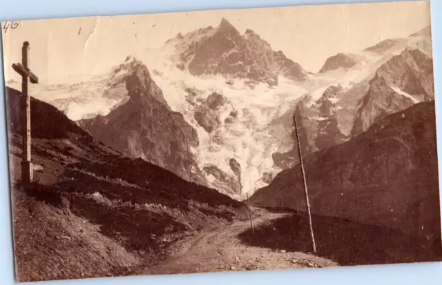 France, Alpes, Chemin de la montagne, Vintage albumen print, ca.1880 Tirage vint