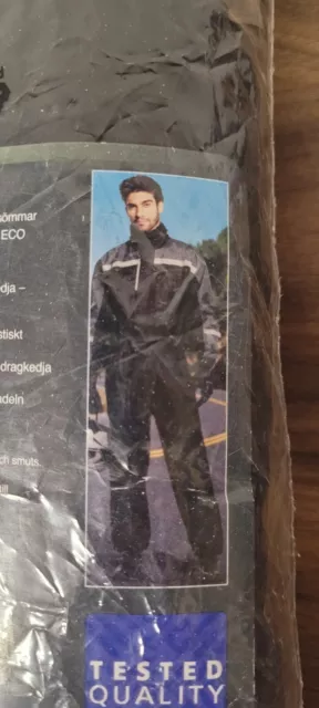 Crivit Outdoor Waterproof Motorcycle Suit Size M black Silver Reflective 2