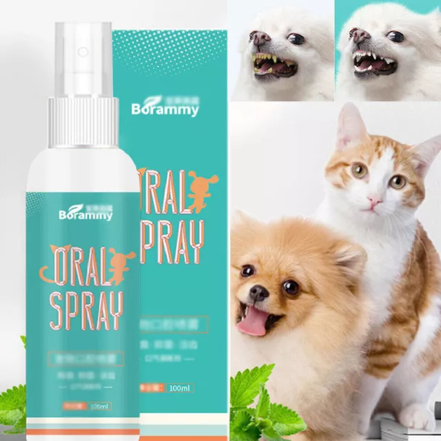 100ml Pet Dog Dental Oral Care Hygiene Spray Mouth Fresh Breath Teeth Cleaning
