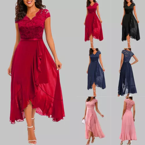 Womens Chiffon Evening Dress Prom Bridesmaid Cocktail Party Wedding Ball Gown