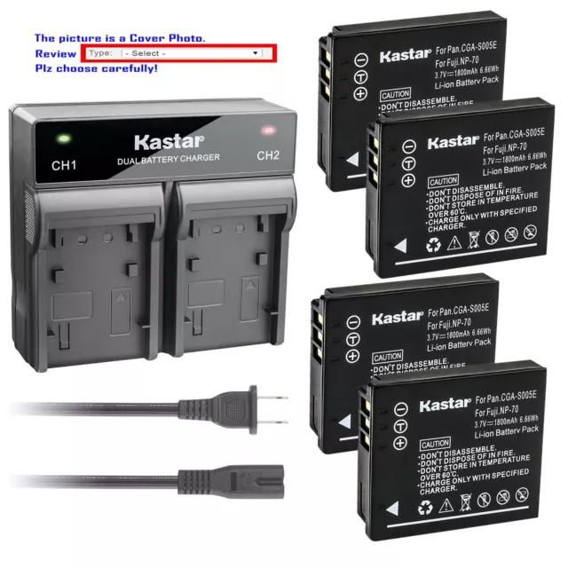 Kastar Battery AC Rapid Charger for Ricoh DB-60 DB-65 Ricoh GR G600 G700 G700SE