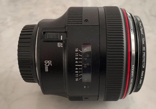 Objectif Canon EF 85mm f/1,2L II USM, quasi neuf
