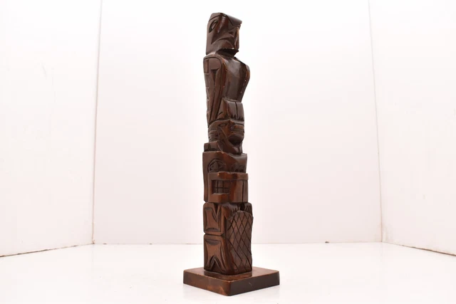 Carved Wood Tlingit Haida totem pole pacific Thunderbird Figure ART NW Coast VTG