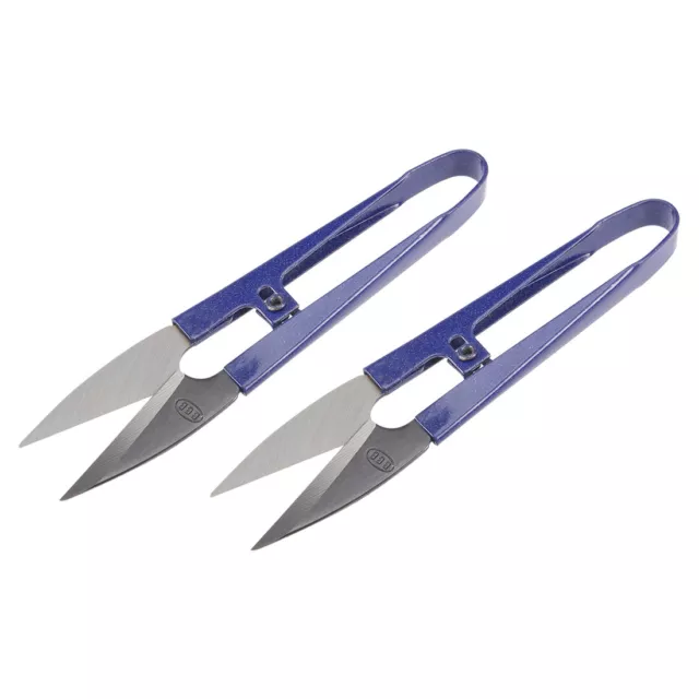 2Pcs 4.1" Sewing Scissors Nipper Embroidery Thrum Yarn Thread Cutter Blue