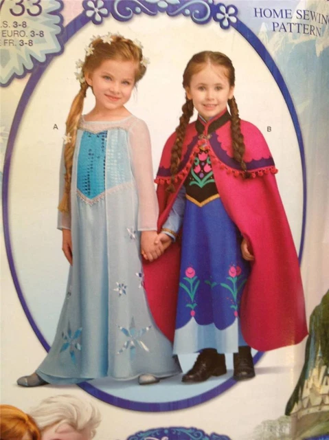 Simplicity Sewing Pattern 0733 Girls Child Costume Uncut New Anna Elsa Size 3-8