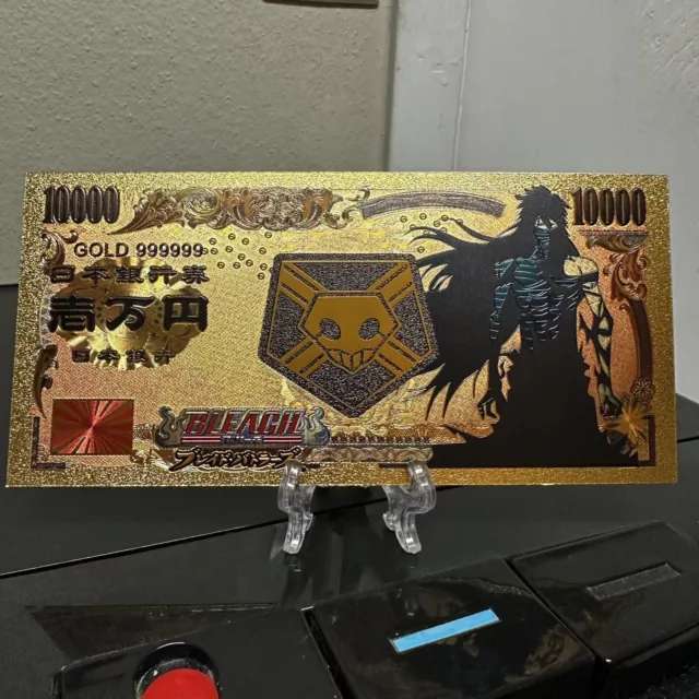 24k Gold Plated Final Getsuga Tenshou Ichigo Kurosaki Bleach Banknote Anime