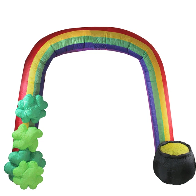 Northlight 10' Inflatable Lighted St. Patrick's Day Rainbow Outdoor Decoration