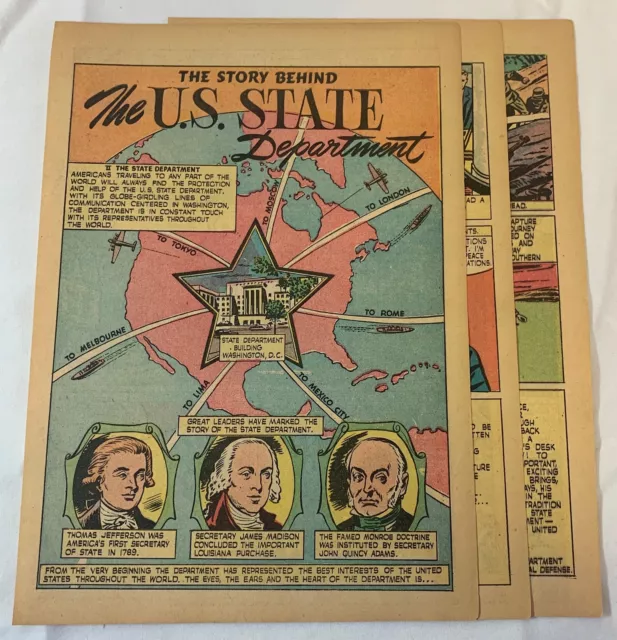 1949 Cinque Pagina Cartoon Story ~Il US Stato Dipartimento