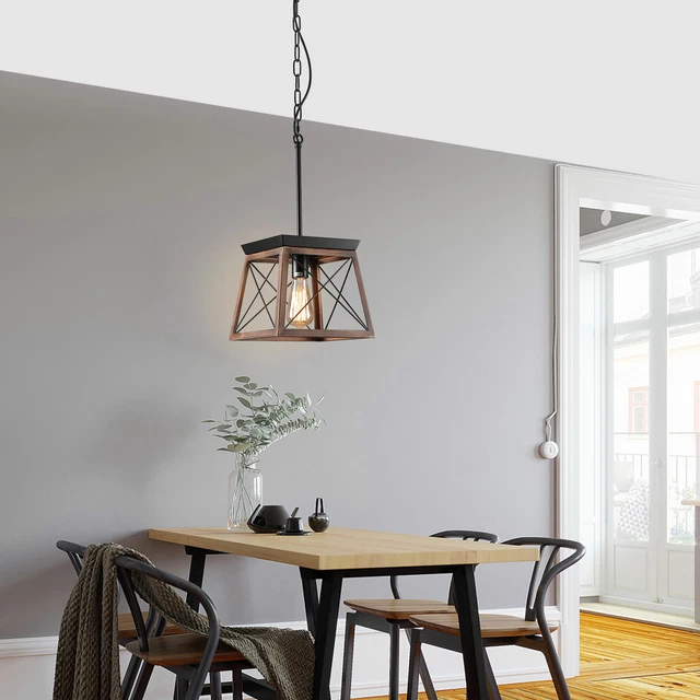 Farmhouse Rustic Kitchen Island Light Metal Hanging Fixture Pendant Chandelier