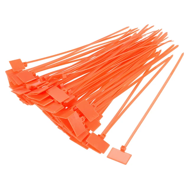 120 pz fascette per cavi 6 pollici etichetta marca nastro in nylon autofissante arancione