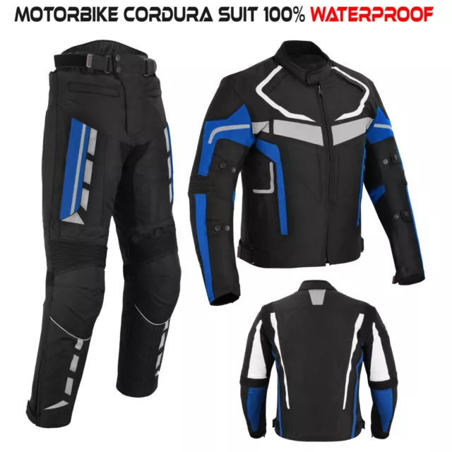 Men Motorcycle Race Suit Waterproof Motorbike Riding Jacket Trouser Armoured UK