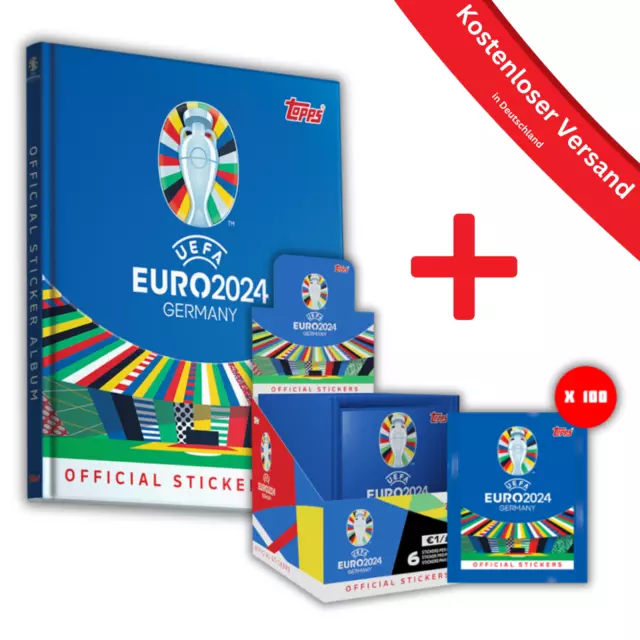 Topps Euro EM EC 2024 Deutschland Gemany - Hardcover + Display 100 Tüten