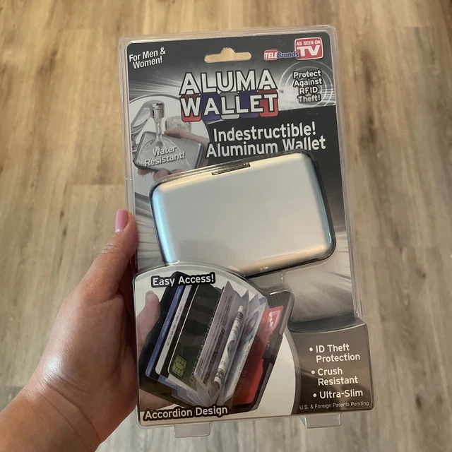 ALUMA WALLET Indestructible ALUMINUM WALLET RFID Proof New Sealed As Seen on TV