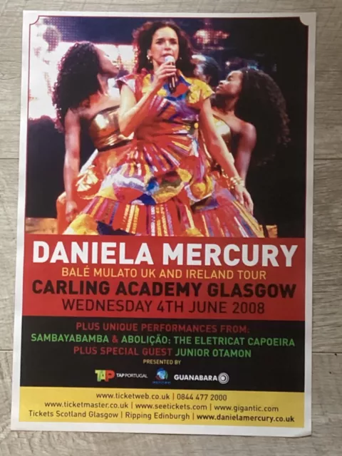 Daniela Mercury — Glasgow 2008 music show tour memorabilia - concert gig poster!