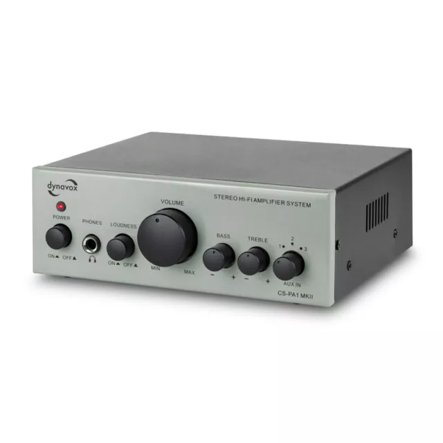 DYNAVOX CS-PA 1 MK II Mini-Verstärker silbergrau 30 W große Ausstattung Loudness