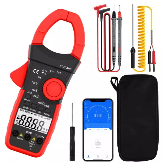 Digital Multimeter Clamp Meter AC DC Current 4000 Range Volt Tester Portable New
