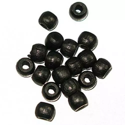 Wood Crowbeads 6/4.5mm 2.7 Hole - Black 11 Grams