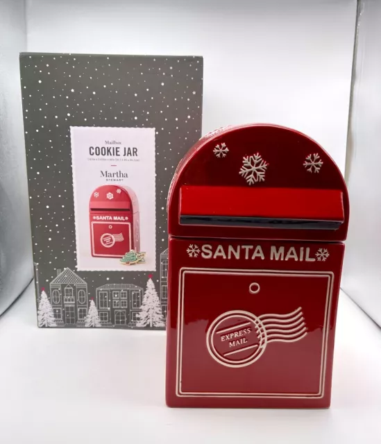 2019 Martha Stewart Collection Santa Mailbox Cookie Jar 12" New in Box