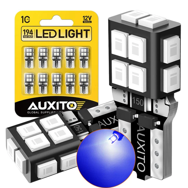 10/20X LED T10 168 W5W Car Trunk Interior Map License Plate Light Bulb ICE BLUE