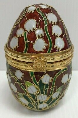 MA6 Victorian Enamelling Alsan Company Egg Enamel Gold Gilt Ornament (B)