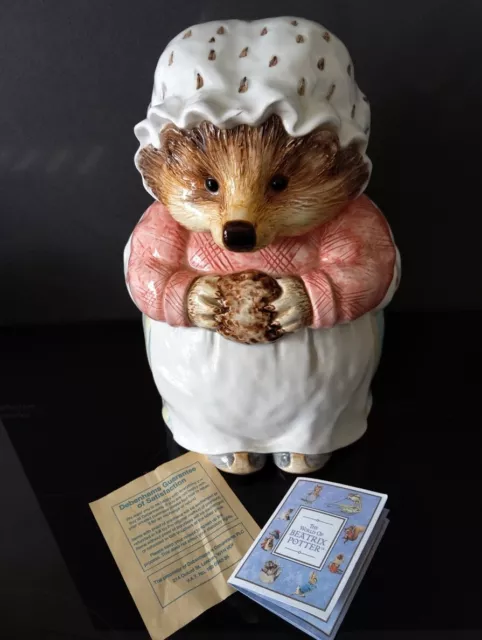 Vintage Enesco Beatrix Potter Mrs Tiggy Winkle Ceramic Cookie Jar