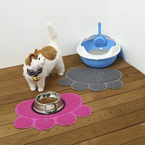 Alfombra de alimentación para mascotas con forma de pata pequeño perro/cachorro/gato/gato tazón de comida/platos tapete de lugar 3