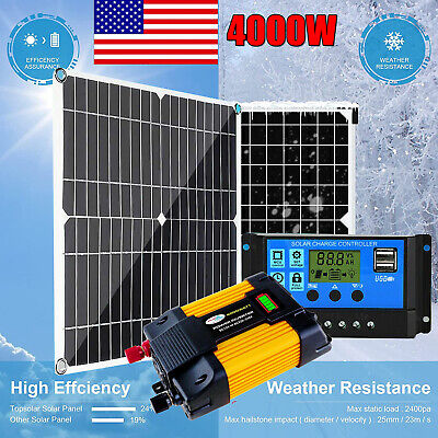 4000W Complete Solar Panel Kit Solar Power for RV Marine Boat Off Grid System