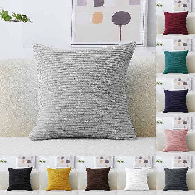 Luxury Crushed Velvet Corduroy Cushion Covers 18X18 Sofa Bed Square Décor Pillow