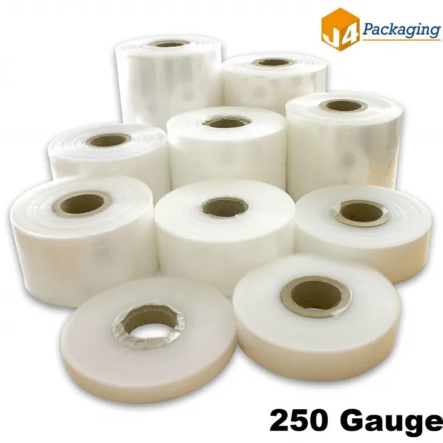 Layflat polythene poly tubing tube *ALL SIZES & QTYS* clear- 250 GAUGE 335M roll