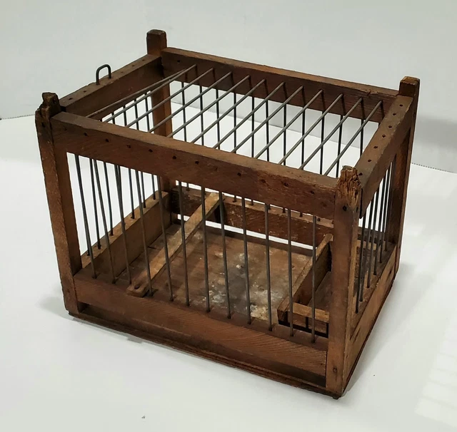 ANTIQUE MINER'S BIRD CAGE Primitive Wooden Authentic