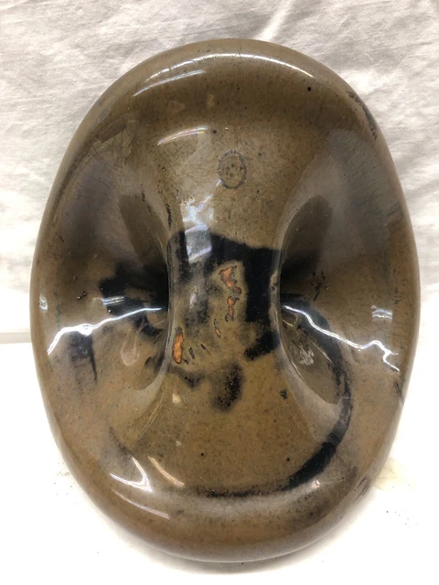 Vintage Industrial Large Brown Ceramic Porcelain Glazed Electric Insulator