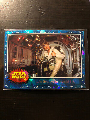 2022 Topps Chrome Sapphire Star Wars Luke Destroys and Imperial Ship! #120 PWE